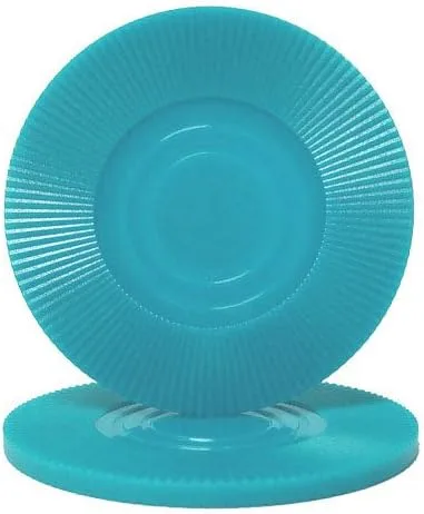 Brybelly 50 fichas de póquer radiales de plástico entrelazadas – Elige colores (azul claro) – Fichas de póquer – Juegos/Poker – Niño grande, adulto