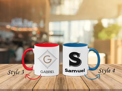 Miniatura 3 de SANTANNA Taza personalizada para hombres, iniciales personalizadas con nombre de café de cerámica (sus estilos favoritos)