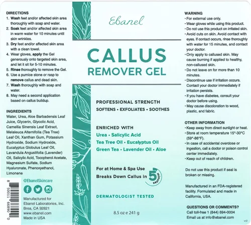 Miniatura 8 de Ebanel Juego de removedor profesional de callos para pies y crema de urea 40% más ácido salicílico 2%, removedor de callos en el talón y pies, gel