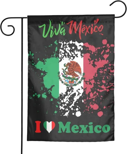 Miniatura 5 de Bandera de la amistad de Estados Unidos y México de 12 x 18 pulgadas, bandera vertical de doble cara para jardín, para interiores y exteriores