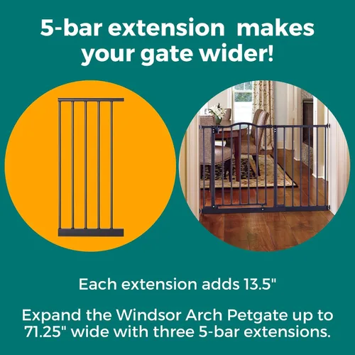 Miniatura 2 de MYPET Extensión de puerta de arco Windsor: extensión de puerta para mascotas de 13.5 pulgadas; añade hasta 3 extensores, bronce mate