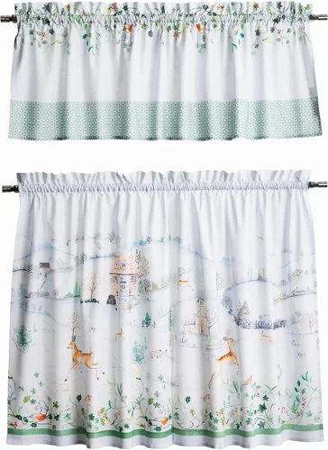 Miniatura 28 de Maison d' Hermine Juego de cortinas de cocina para ventanas, juego de cortinas de cocina 100% algodón, cenefas para el hogar [2 niveles