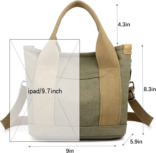Miniatura 5 de Wxnow Bolsas de mensajero de lona para mujer, bolso cruzado de hombro