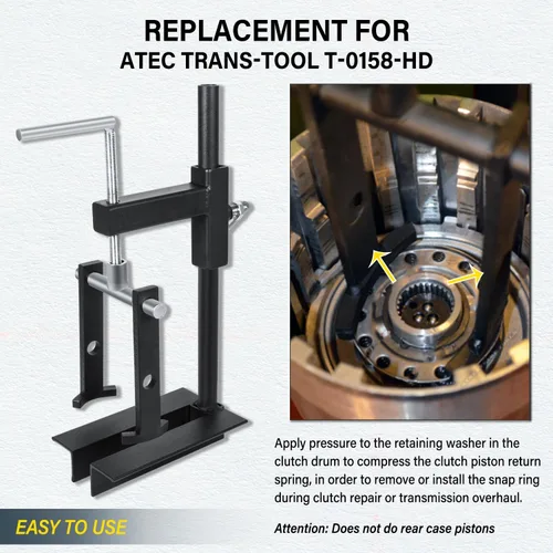 Miniatura 4 de Bonbo T-0158 Herramienta de transmisión de resorte compresor de tambor de embrague universal resistente de acero