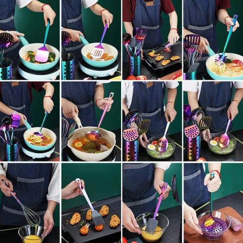 Miniatura 7 de HOMQUEN - Juego de utensilios de cocina de 13 piezas, (colorido)