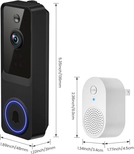 Miniatura 9 de Cámara de timbre de video inalámbrica de 1080p para seguridad del hogar, con almacenamiento en la nube, alertas en tiempo real