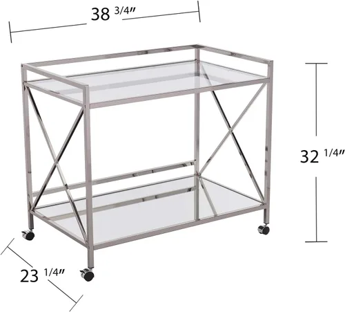Miniatura 6 de SEI FURNITURE Southern Enterprises Maxton - Carrito de bar, plateado pulido