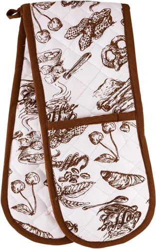 Guantes de cocina para barbacoa de horno dobles | Extra largos y gruesos, resistentes al calor | Tela acolchada adjunta 1 pieza guantes de horno |