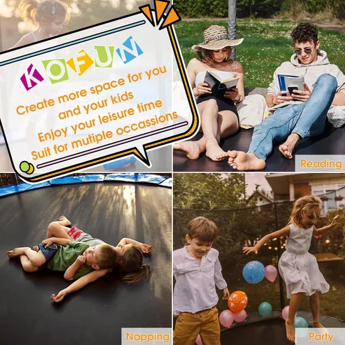 Miniatura 8 de KOFUN Tranpoline Outdoor 16FT 14FT 12FT 10FT 8FT Tranpoline with Basketball Hoop 1500LBS & ASTM Approved & Easy Install, Recreational Tranpolines