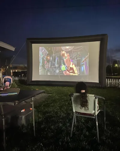 Miniatura 9 de Pantalla de Proyector Inflable, Pantalla de Película Inflable de 16 Pies para Proyector Exterior, Diseño de Una Pieza de Fácil Instalación