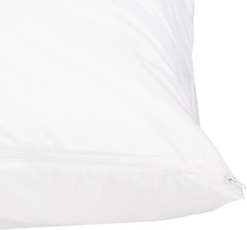Miniatura 4 de Amazon Basics Protector de almohada hipoalergénico 100% algodón estándar transpirable con cremallera, lavable a máquina, blanco, 27 x 21 pulgadas