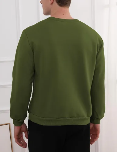 Miniatura 4 de Gihuo Sudadera de forro polar con cuello redondo y forro polar para hombre