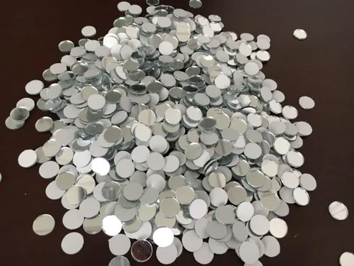 Miniatura 2 de Juego de 200 piezas pequeñas redondas de vidrio, azulejos de mosaico de espejo de cristal real (0.4x0.4 in)