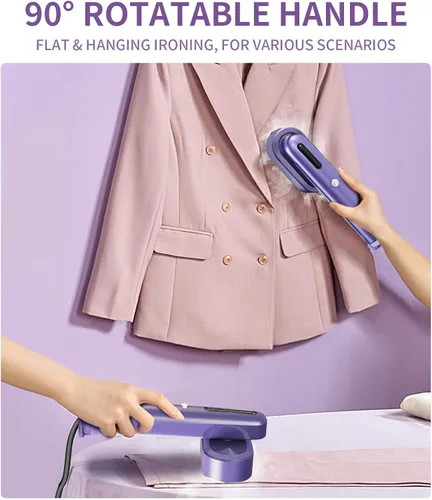 Miniatura 6 de Heapsion Vaporizador para ropa, vaporizador y plancha portátil 2 en 1 con autolimpieza, potente de 1200 W y calentamiento rápido de 30 segundos