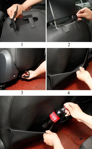 Miniatura 2 de HCMAX Paquete de 2 alfombrillas protectoras para respaldo de asiento de automóvil, impermeables, fáciles de limpiar, multifuncionales, bolsa de Beige
