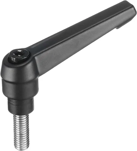 Miniatura 26 de uxcell Manija de palanca de sujeción ajustable M5 x 0.787 in óxido negro métrico acero al carbono macho roscado perillas de mano con botón