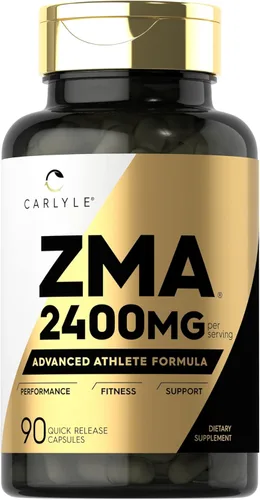 Carlyle ZMA Suplemento para hombres y mujeres | 90 cápsulas | Zinc, magnesio y vitamina B6 | Sin OMG y sin gluten