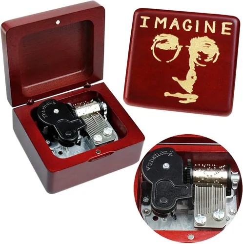 Miniatura 19 de Caja de música Sinzyo con mecanismo de madera tallada clásica, caja musical de regalo para cumpleaños, día de San Valentín, Navidad