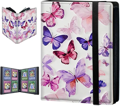 Miniatura 8 de Carpeta para tarjetas intercambiables, 4 bolsillos para tarjetas intercambiables, 160 bolsillos de doble cara, funda para tarjetas de tamaño Mujeres