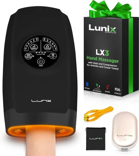 Miniatura 9 de Lunix Masajeador de manos LX3, máquina de masaje de manos Shiatsu con calor y compresión, terapia de punto de presión de 6 niveles para artritis