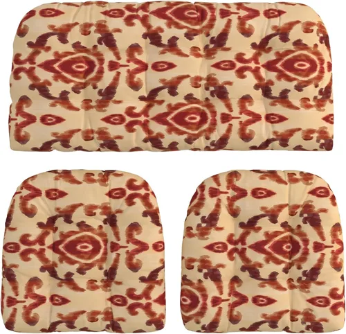 Miniatura 15 de RSH DECOR: Sunbrella - Juego de 3 cojines de mimbre copetudos 41 x 19 pulgadas y 19 x 19 pulgadas Fabricado con tela de rendimiento Sunbrella