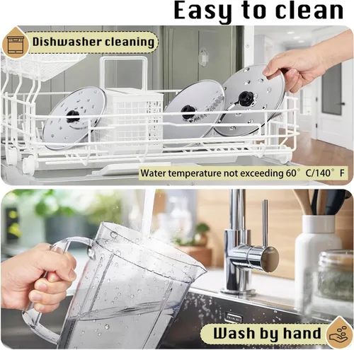 Miniatura 6 de Procesador de alimentos grande de 14 tazas, tazón XL, tolva grande para mezclar, batir, triturar y cortar, picar carne y verduras, amasar, todo