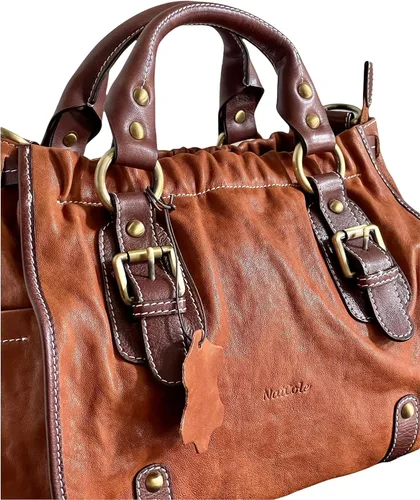 Miniatura 4 de NatCole Bolso de piel de becerro con una cartera a juego, Marrón