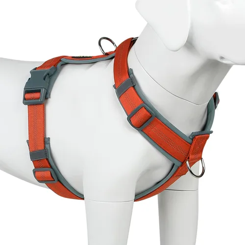 Miniatura 10 de Arnés para perro Plutus Pet sin tirón, arnés ajustable de nylon con acolchado suave, arnés para perro reflectante y resistente para perros pequeños