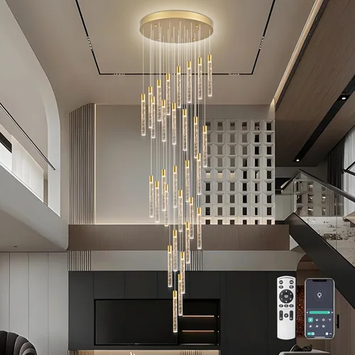 Miniatura 20 de Iluminación Colgante para Isla de Cocina, Lámpara de Araña para Techo Alto, Accesorios de Iluminación de Lámpara de Araña Moderna, Lámpara de Araña