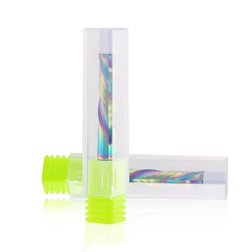 Miniatura 8 de Fresa de carpintería, revestimiento DLC, corte arriba y abajo, 2 flautas, herramienta de fresado de carburo en espiral, router CNC, brocas