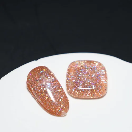 Miniatura 3 de Esmalte de uñas de gel LED UV, color holográfico, brillante, oro rosa, 0.5 fl oz