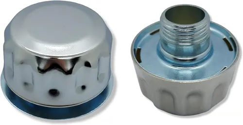 Tapa de respiración de tanque hidráulico para depósito de aceite y combustible – Tapón de llenado de metal con reborde (con brida, rosca BSP de 1