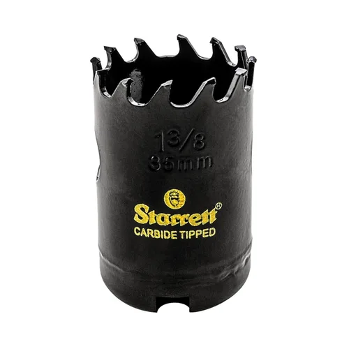 Miniatura 10 de Starrett Sierra perforadora con punta de carburo con acabado de superficie de alta calidad, ideal para madera, PVC y fibra de vidrio, 3 dientes por