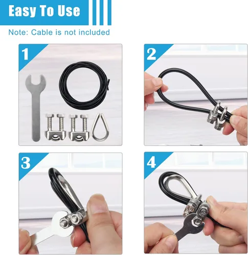 Miniatura 5 de 17 accesorios de cable para gimnasio, accesorio de cuerda sólida para máquina de poleas de fitness de 0.197 in, equipo de gimnasio para gimnasio
