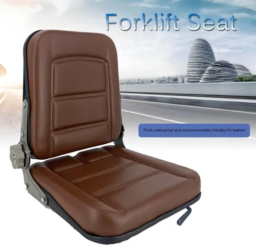 Miniatura 3 de Asiento universal para carretilla elevadora para cortacésped de jardín, asiento de suspensión plegable estilo Komatsu con respaldo ajustable, pista