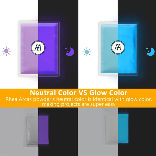 Miniatura 6 de Polvo que brilla en la oscuridad, pigmento luminoso de mica en polvo para resina epoxi, tinte fluorescente glo para pintura artística, esmalte