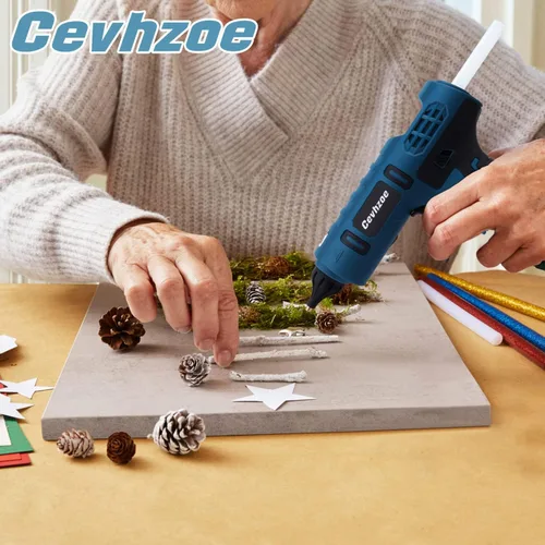 Miniatura 8 de Pistola de pegamento inalámbrica, pistola de pegamento caliente de tamaño completo para batería de iones de litio de 18 V Makita con 20 barras