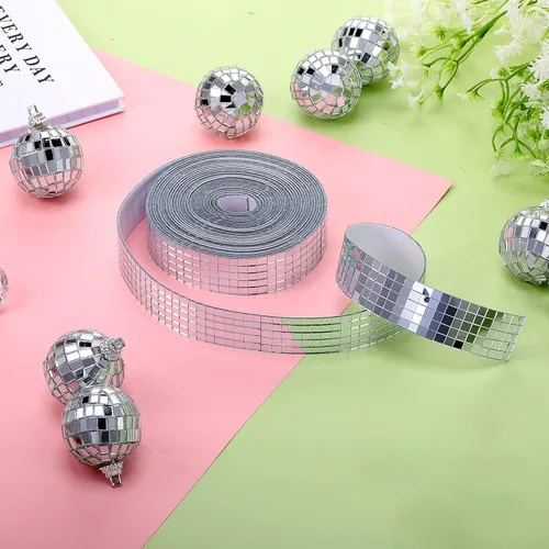 Miniatura 4 de SATINIOR 16000 piezas de azulejos de espejo de bola de discoteca autoadhesivos para manualidades, adhesivos pequeños de bola de discoteca de 5 x 5