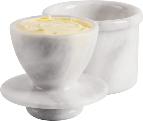 Miniatura 9 de Radicaln Mantequillera de mármol 4.25" pulgadas negra con cebra hecha a mano, recipiente francés para mantequilla para decoración de cocina, ideal