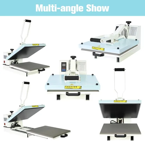 Miniatura 2 de Prensa de calor de 15 x 15 pulgadas, calidad industrial con presión ajustable, máquina de transferencia de calor deslizante para camiseta, azul