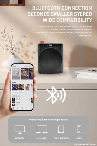 Miniatura 6 de Amplificador de voz inalámbrico portátil con dos micrófonos Lavalier Bluetooth, mini altavoz inalámbrico recargable de megáfono de voz