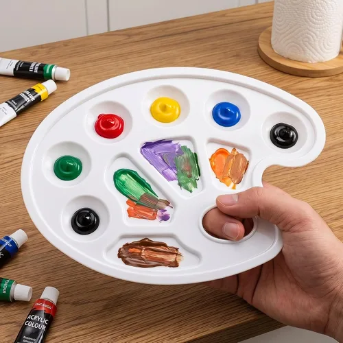 Miniatura 8 de Cedilis Juego de 96 pinceles de pintura, 80 pinceles y 16 bandejas de paleta de pintura para óleo, acuarela, pintura acrílica, niños, estudiantes