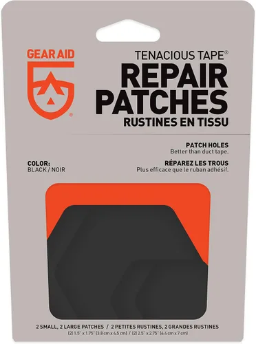 Miniatura 2 de GEAR AID Tenacious Tape Hex – Parches de reparación de 6.35 cm y 3.81 cm (4 parches: dos de 6.35 cm y dos de 3.81 cm, negro) – Adhesivo de pelar