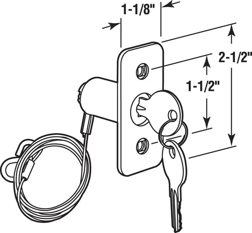 Miniatura 2 de Prime-Line GD 52143 - Kit de liberación de emergencia para puerta de garaje, cerradura con llave, fundido a presión, cromo cepillado