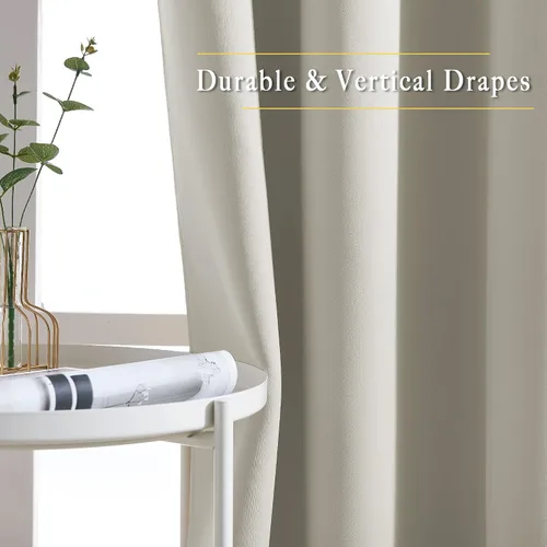 Miniatura 5 de NICETOWN - Tratamientos naturales para ventanas opacas para dormitorio - Cortinas térmicas con ojales para oscurecimiento de habitación, cortinas