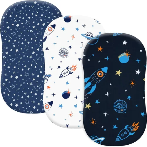david's kids Paquete de 3 sábanas de moisés, ultra suaves, transpirables, cómodas, juego de sábanas de bebé para niños y niñas, ajuste universal