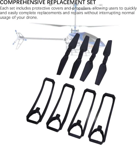 Miniatura 4 de Cuadricóptero plegable piezas de repuesto para E88 E99 K3 E100, 4 hélices+4 fundas protectoras+1 cable de carga+1 destornillador