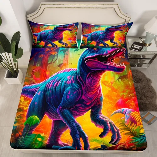 Miniatura 12 de Erosebridal Monster Bedding - Juego de sábanas de tamaño individual con diseño de dragón mágico para niños y hombres, juego de cama ajustable