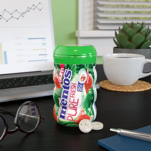 Miniatura 6 de Mentos Pure Fresh - Goma de mascar sin azúcar con xilitol, dulces de Pascua a granel, sabor Watermelon, 200 unidades (paquete de 4)