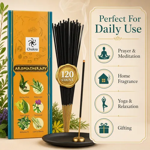 Miniatura 4 de Paquete de regalo de incienso de aromaterapia – 120 varillas naturales (6 cajas) – Relajante, alivio del estrés, meditación, refrescante